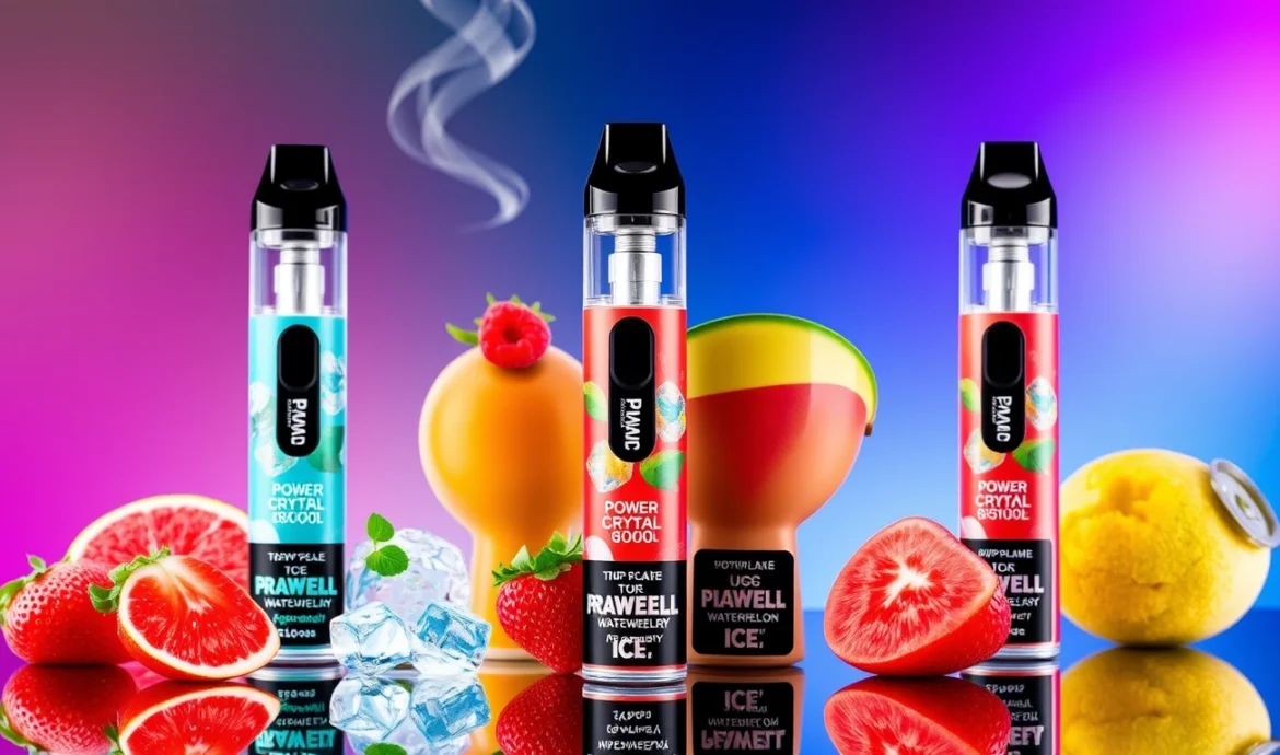 Power Crystal Max 6000 puffs disposable vape featuring Watermelon Ice flavor